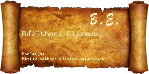 Báthori Elizeus névjegykártya